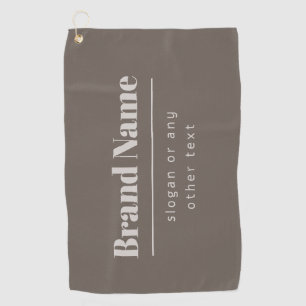 Bold Modern Dark & Light Beige Brand or Business Golf Towel