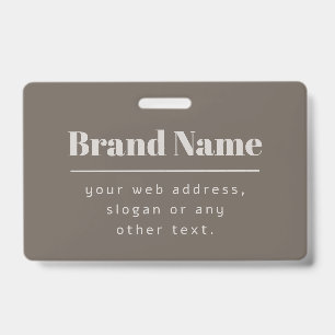 Bold Modern Dark & Light Beige Brand or Business ID Badge