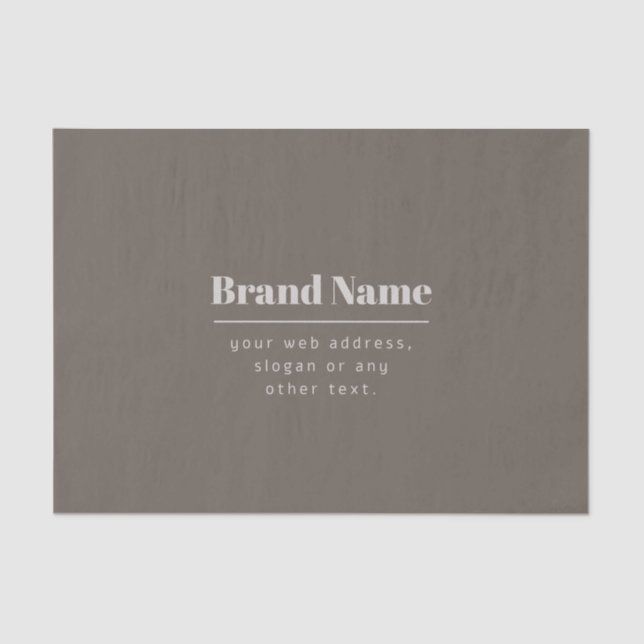Bold Modern Dark & Light Beige Brand or Business Tissue Paper (Front)