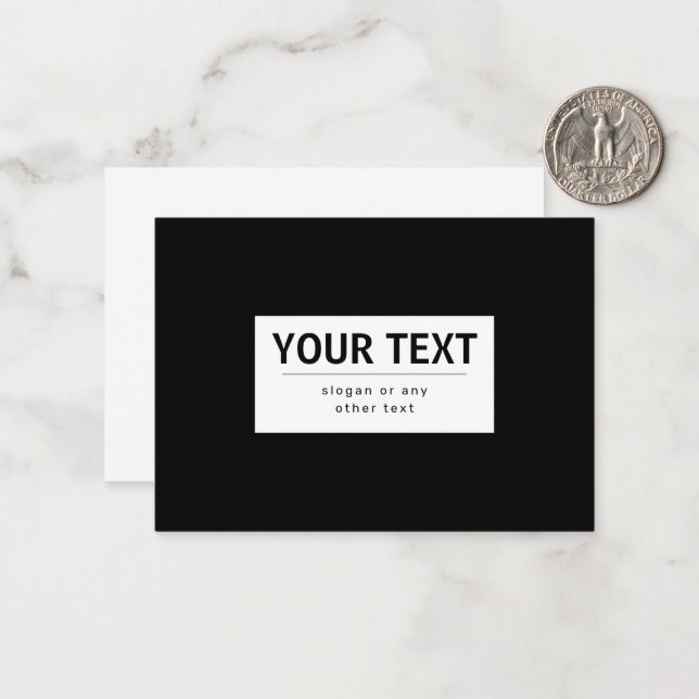 Bold Modern Editable Text | Black & White Card (Front/Back In Situ)