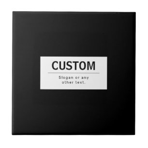 Bold Modern Editable Text Black & White Ceramic Tile