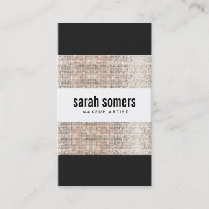 Bold Modern Faux Silver Sequin Beauty Salon Business Card
