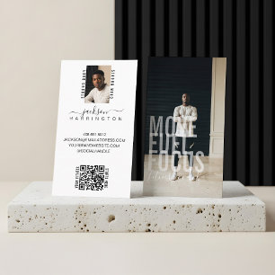 Bold Modern Fitness Coach Personal Trainer Photos Business Card
