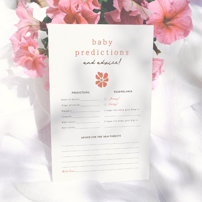 Bold Modern Flowers Baby Prediction & Advice Game (Creator Uploaded)