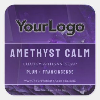 Bold Modern Geometric Purple Artisan Product Label