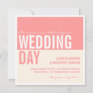 Bold Modern Graphic Block Wedding Invitation