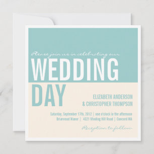 Bold Modern Graphic Block Wedding Invitations