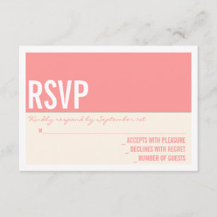 Bold Modern Graphic Block Wedding RSVP Card