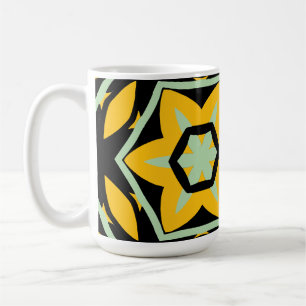 Bold Modern green black yellow Coffee Mug