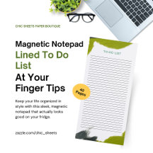 Bold Modern Lined ToDo List Magnetic Notepad