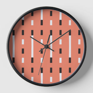 Bold & Modern Memphis Style Black,White,Orange Clock