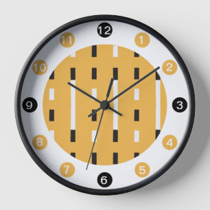 Bold & Modern Memphis Style Black,White,Yellow Clock