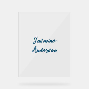 Bold Modern Minimalist Ocean Blue Colour Acrylic Sign