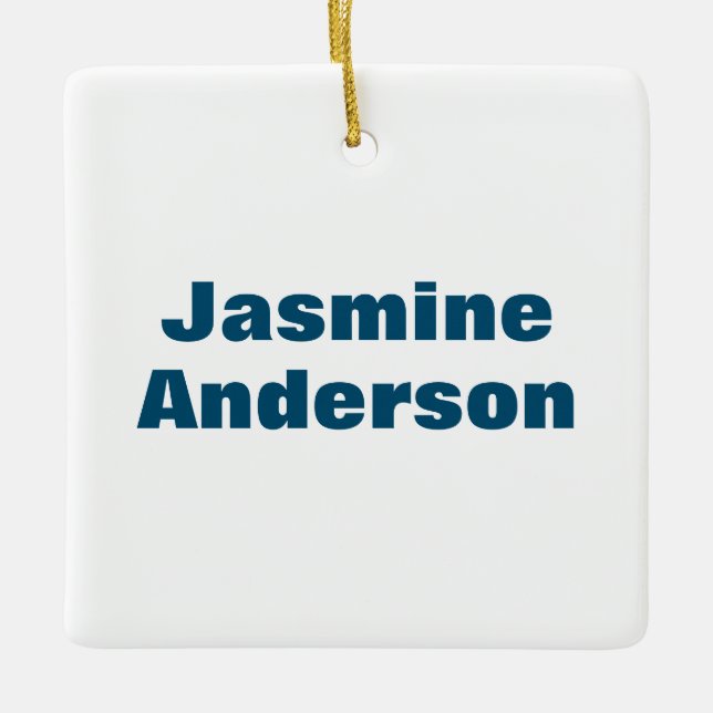 Bold Modern Minimalist Ocean Blue Colour Ceramic Ornament (Front)