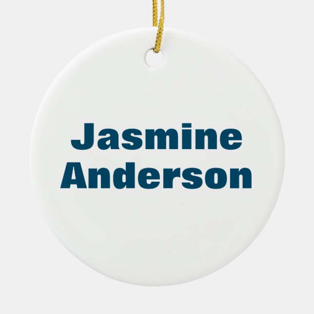 Bold Modern Minimalist Ocean Blue Colour Ceramic Ornament (Front)