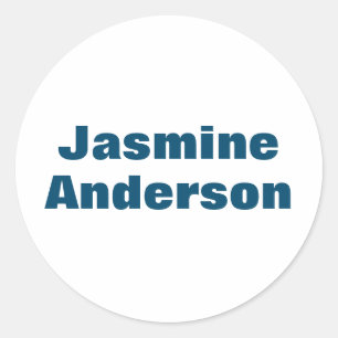 Bold Modern Minimalist Ocean Blue Colour Classic Round Sticker
