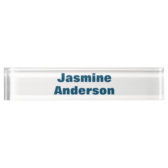 Bold Modern Minimalist Ocean Blue Colour Nameplate (Front)