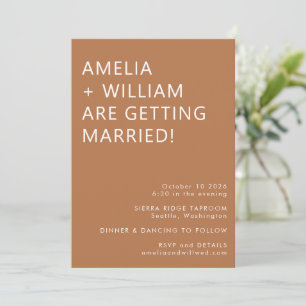 Bold Modern Minimalist Trendy Terracotta Invitation