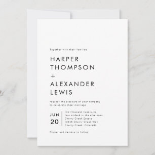 Bold Modern Minimalist Wedding Invitation