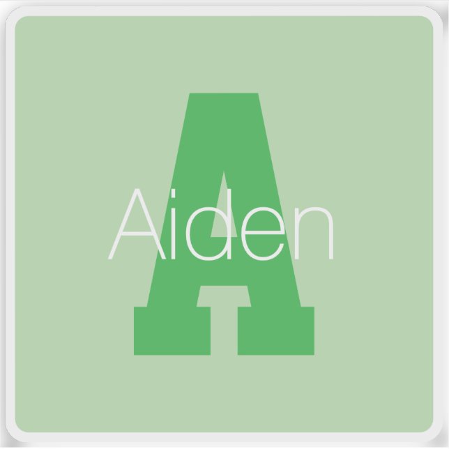 Bold Modern Monogram | Pale & Kelly Green (Front)