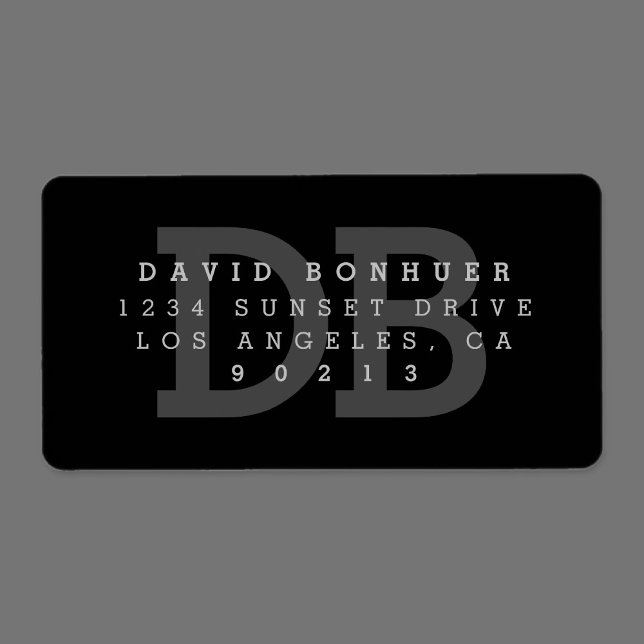 Bold Modern Monogram Return Address Label (Creator Uploaded)