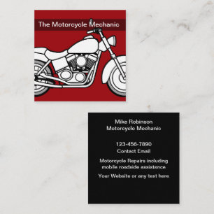 Bold Modern Motorcycle Mechanic Business Cards