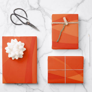 Bold Modern Orange Abstract Shapes Art Aesthetic Wrapping Paper Sheet
