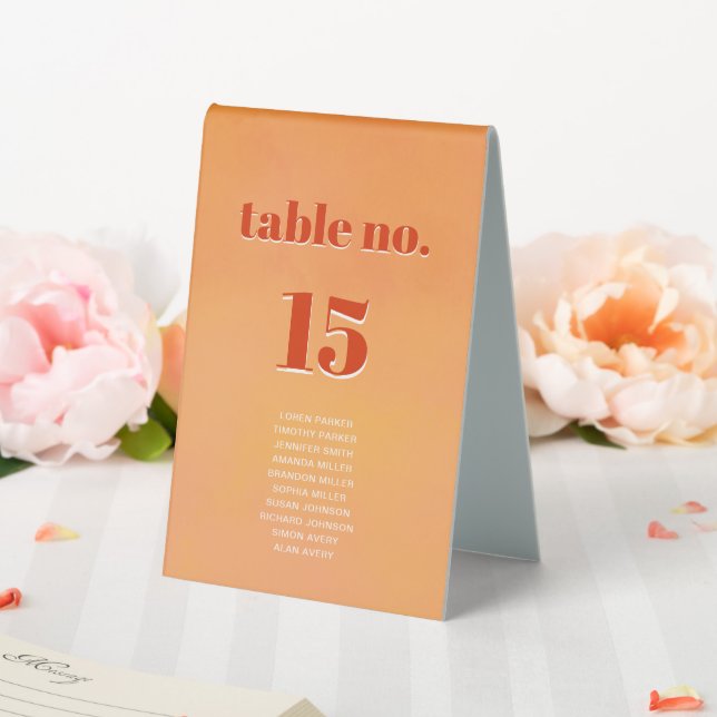 Bold Modern Orange Sunset Seating Chart Wedding (In SItu (Wedding))