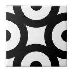 Bold Modern Original Circles Dots Black White Ceramic Tile<br><div class="desc">Bold chic modern original black and white design contemporary ceramic tile, black circles with dots on a white background. This geometric pattern is perfect for interior design or backsplash. Circles become visible when more tiles are put together. You can check how the pattern looks like when the tiles are put...</div>