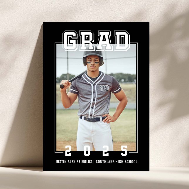 Bold Modern Photo Graduation Invitation (Creator Uploaded)