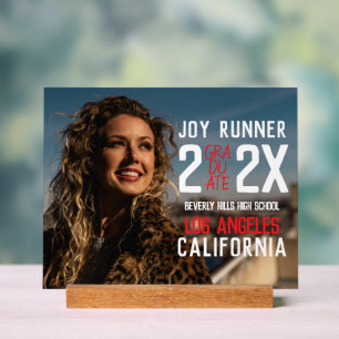 Bold Modern Photo High School Graduation Acrylic Sign