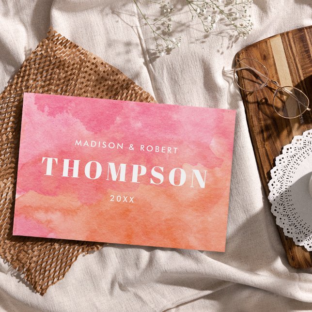 Bold Modern Pink and Orange Monogram Wedding Guest Book (Creator Uploaded)