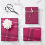 Bold modern pink plaid holiday wrapping paper sheet<br><div class="desc">A bold modern take on a classic holiday plaid makes this wrapping paper set perfect way for both traditional and unconventional gift givers. The vivid pink background with the tilted black and white checks is chic and stylish. Also includes a coordinating sheet dotted with stars. Will look fantastic on all...</div>