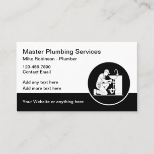 Bold Modern Plumbing Services Business Card
