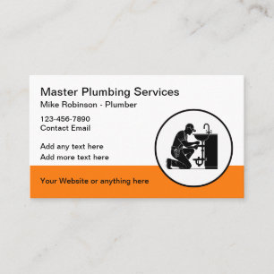 Bold Modern Plumbing Services Business Card