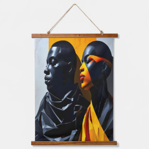 Bold Modern Portraits Abstract Geometric Art Hanging Tapestry
