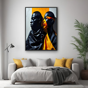 Bold Modern Portraits Abstract Geometric Art Poster