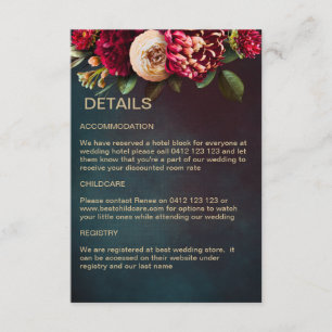 Bold Modern Red Floral Enclosure Card