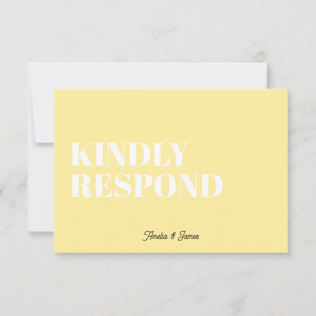 Bold modern Retro Funky Bright Wedding RSVP Card (Front)