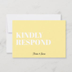 Bold modern Retro Funky Bright Wedding RSVP Card