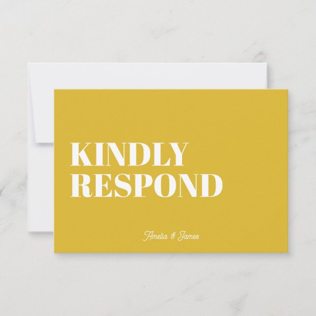 Bold modern Retro Funky Bright Wedding RSVP Card (Front)