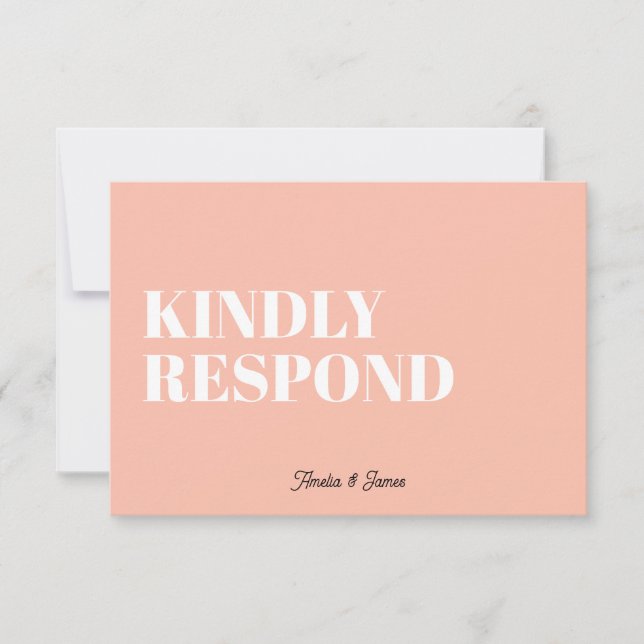 Bold modern Retro Funky Bright Wedding RSVP Card (Front)