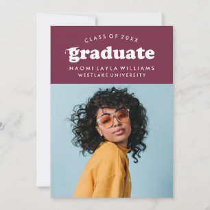 BOLD MODERN RETRO GRADUATE GRADUATION INVITATION