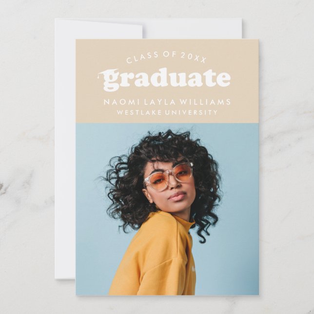 BOLD MODERN RETRO GRADUATE | GRADUATION INVITATION (Front)
