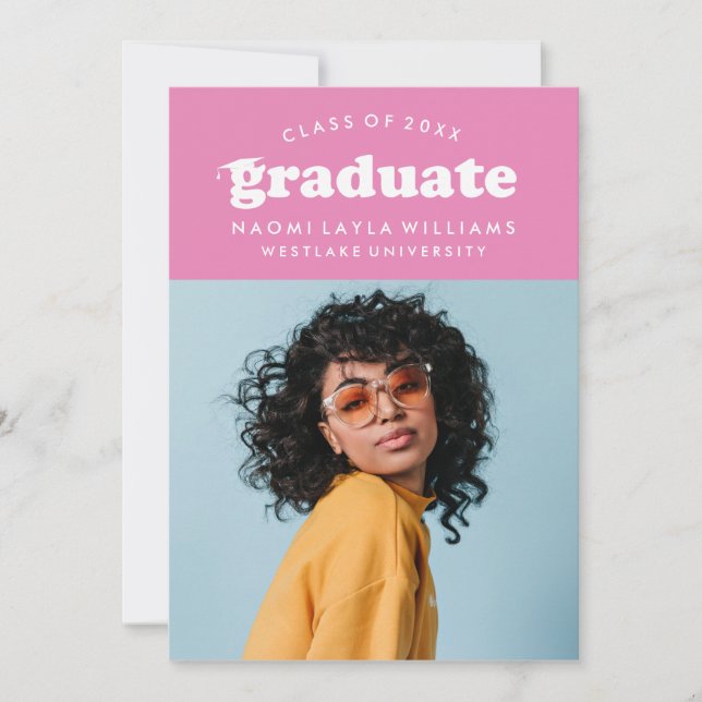 BOLD MODERN RETRO GRADUATE | GRADUATION INVITATION (Front)