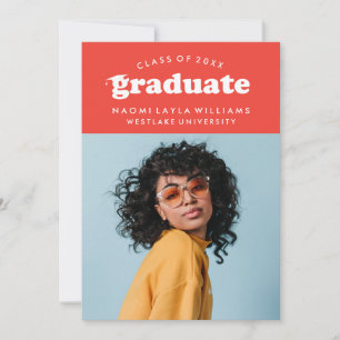 BOLD MODERN RETRO GRADUATE   GRADUATION INVITATION