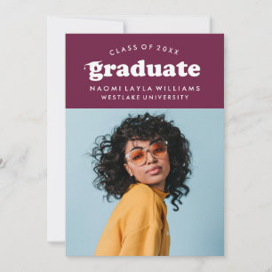 BOLD MODERN RETRO GRADUATE   GRADUATION INVITATION
