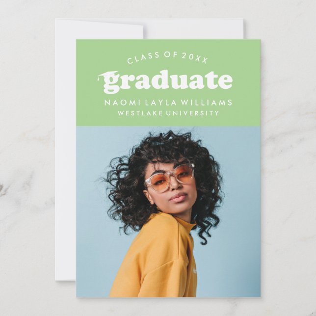 BOLD MODERN RETRO GRADUATE | GRADUATION INVITATION (Front)