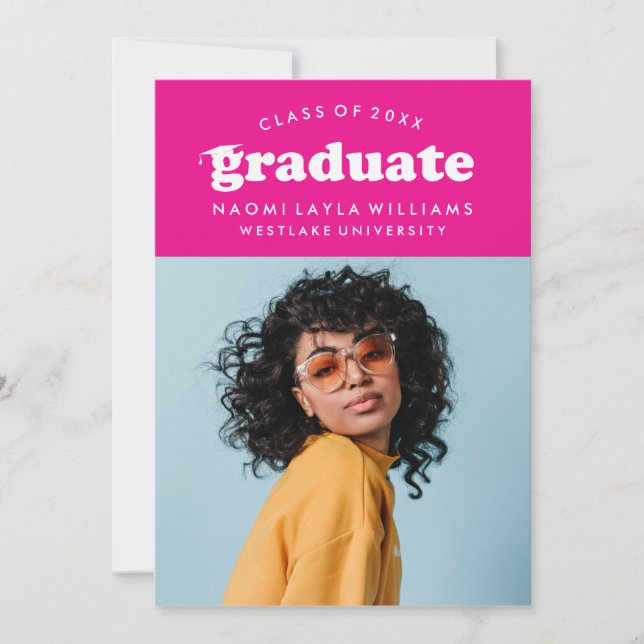 BOLD MODERN RETRO GRADUATE | GRADUATION INVITATION (Front)