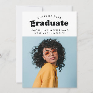 BOLD MODERN RETRO GRADUATE   GRADUATION INVITATION